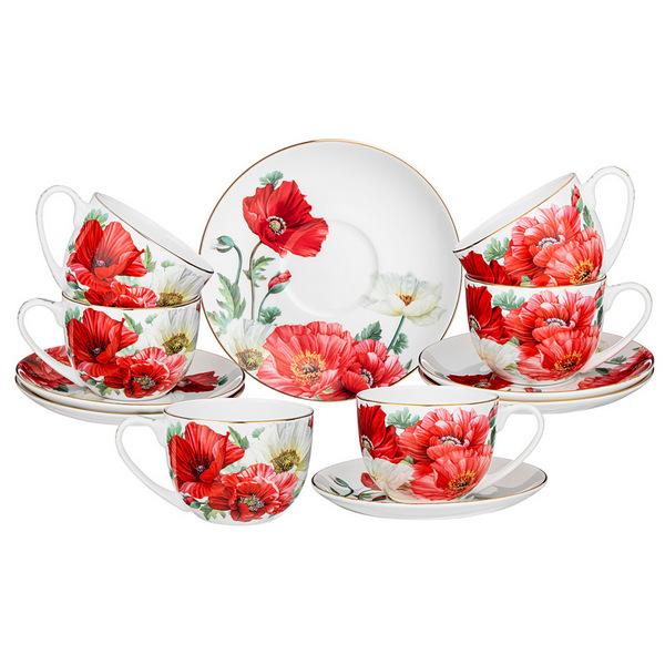 Рос 104-922 ЧАЙНЫЙ НАБОР LEFARD "МАКИ" НА 6 ПЕР. 12 ПР. 330 МЛ