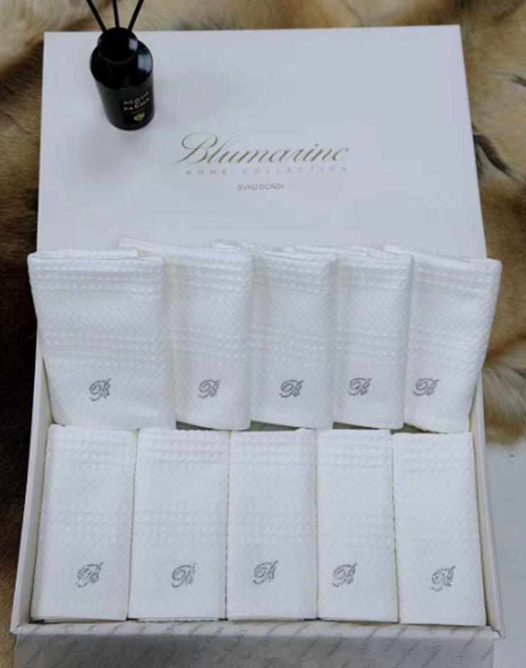 КПГ-562/бел Полотенце кухонное вафельное Blumarine 35*75 см 10 шт белый