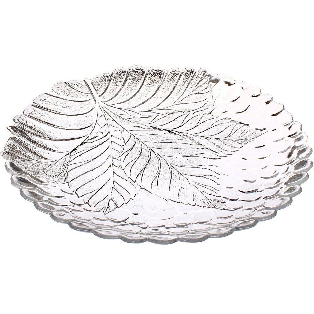 10288-Р Тарелка закал. СУЛТАНА разм: 240мм по 6шт Pasabahce (набор тарелки тарелок круглые стеклянные в форме листка)