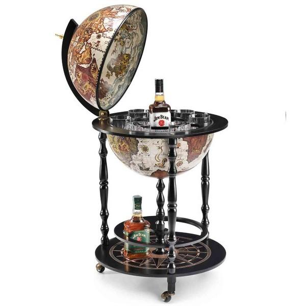 Зи-19 Глобус бар ИТАЛИЯ напольный "Vulcano" слоновая кость 51*51*h 92 см T.BAR42/E-BLK