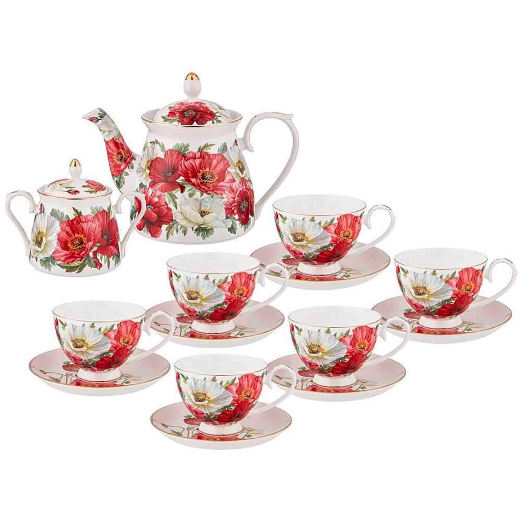 Рос 104-874 ЧАЙНЫЙ СЕРВИЗ LEFARD  "МАКИ" 14 ПРЕДМЕТОВ