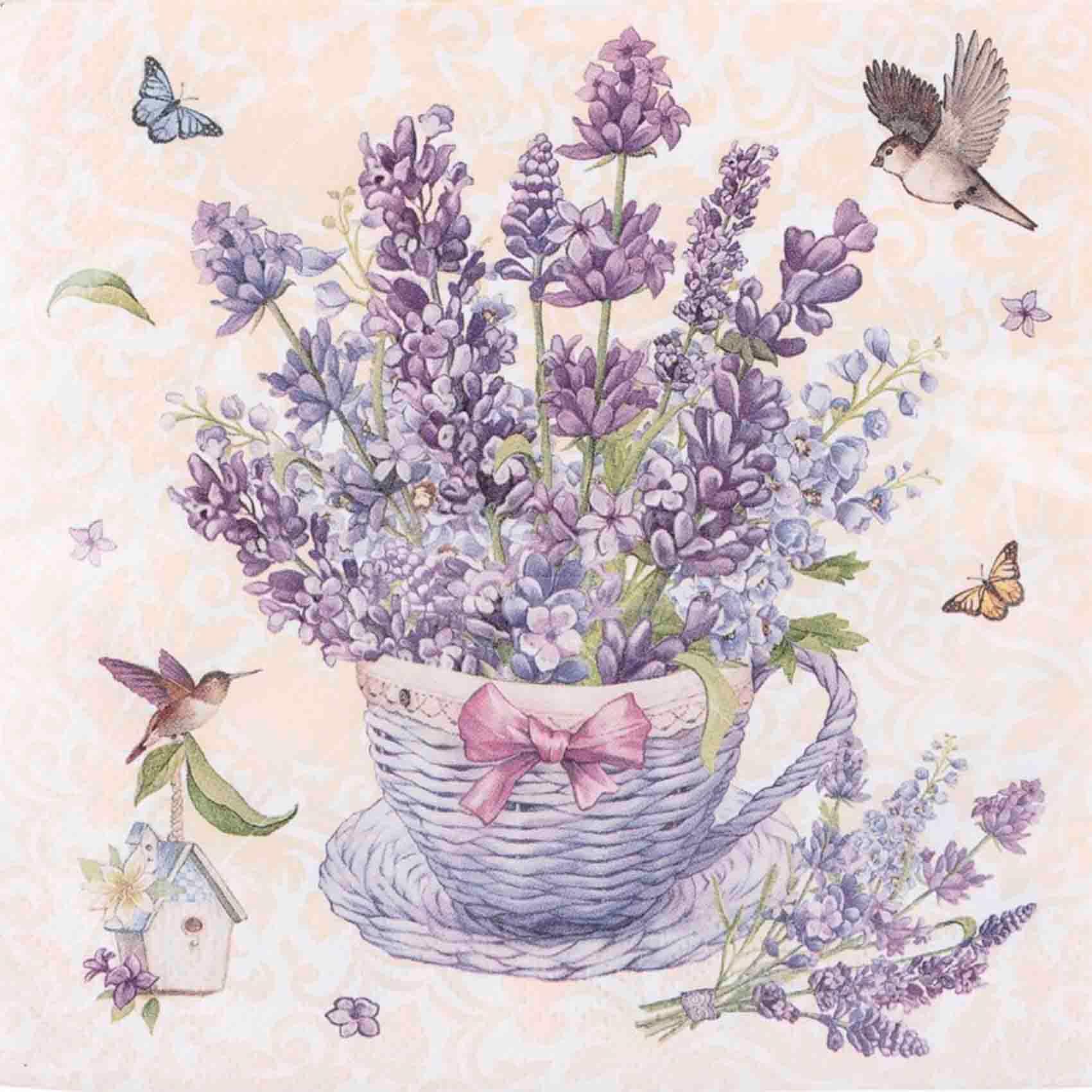 Рос 588-019 САЛФЕТКИ LEFARD ЛАВАНДА 33*33СМ, 3СЛОЯ, 20ШТ