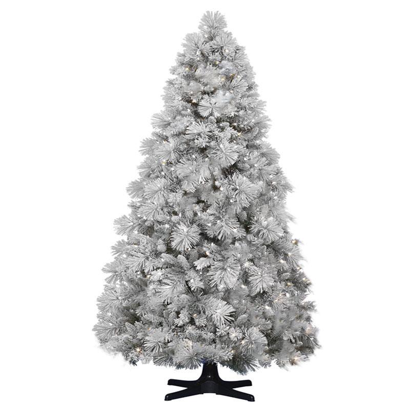 тр-2/23 Ель черная с лампочками 1,8 м 6 FT. CFL217413 FLOCK BLACK FLOCK SPRUSE TREE-294 TIPS 1 PC./CTN. (W / 240 LED LIGHT )