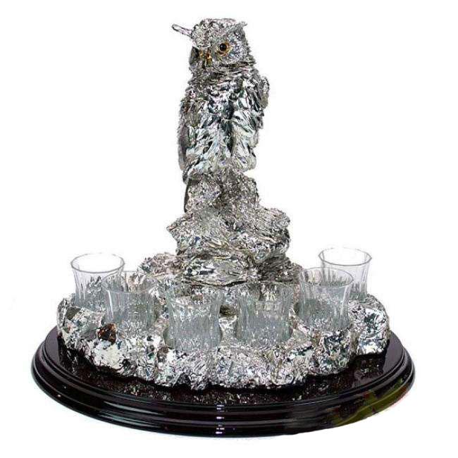 Иг-2058400 Набор для водки "Сова" стопки на подставке Chinelli
