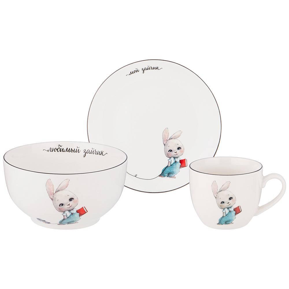 Рос 260-685 НАБОР ПОСУДЫ LEFARD МОЙ ЗАЙЧИК, 3 ПР.: САЛАТНИК 470МЛ, ТАРЕЛКА 20СМ, КРУЖКА 220МЛ