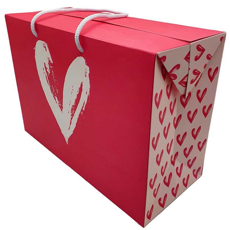 Кп-3 Коробка подарочная бокс 28х19.5х12см  (гибридный)  с открыткой и наполнителем