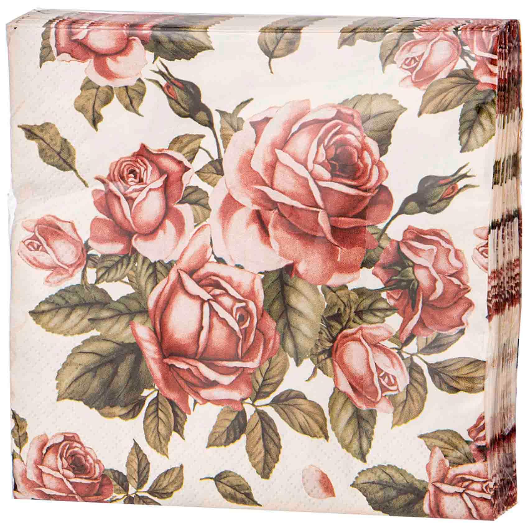 Рос 588-018 САЛФЕТКИ LEFARD КОРЕЙСКАЯ РОЗА 33*33СМ, 3СЛОЯ, 20ШТ